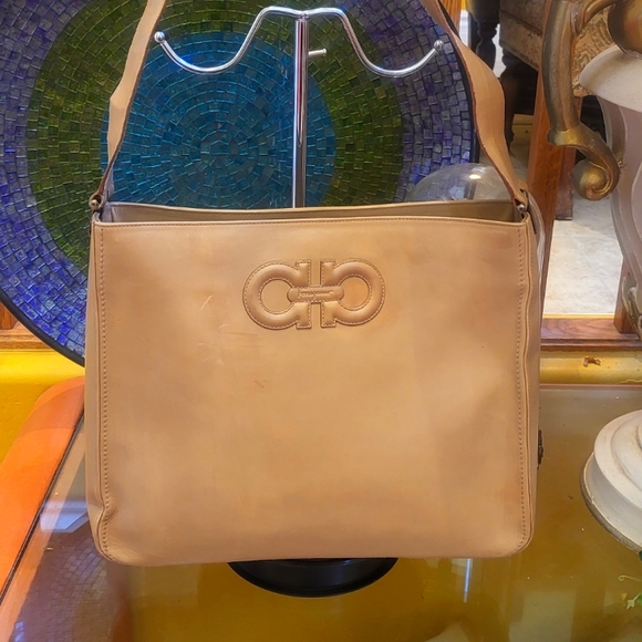 Salvatore Ferragamo Handbags - Preloved Salvatore Ferragamo Double Gancini Shoulder Bag. (RARE) Sold-AS-IS